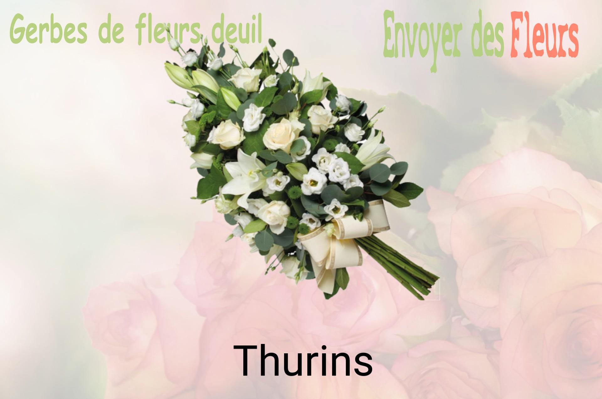 Gerbe de fleurs de deuil livrée à Thurins